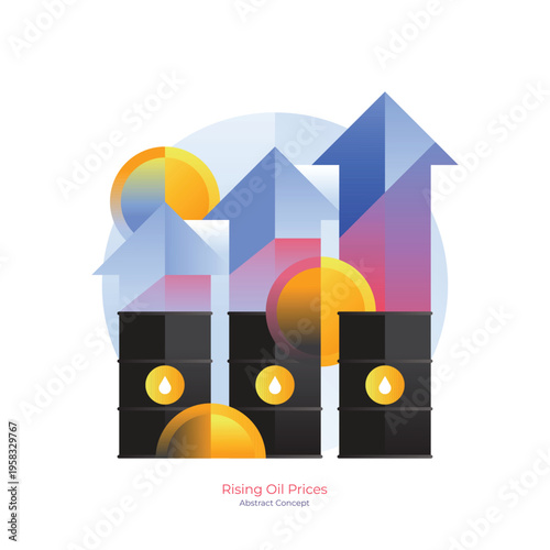 Global Oil Price Rise Concept with Crude Barrels on Gold Coins Symbolizing Energy Market Growth and Profit Surge