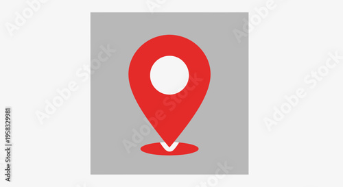 Free Download Red location pin icon on grey background, modern design, map marker concept - GFXLoad