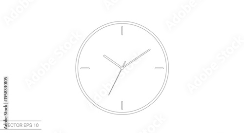 Minimalist Clock Icon Vector Art