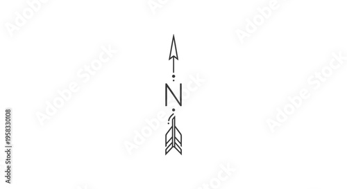 Minimalist Compass Rose Arrow Icon