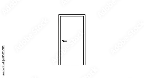 Minimalist door, simple design, modern interior, white background, clean lines, architectural element