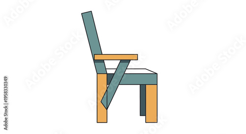 Modern Wooden Chair, Minimalist Design, Isolated on White Background