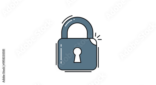 Open Padlock Icon, Security Symbol, Digital Lock Graphic, Privacy Concept