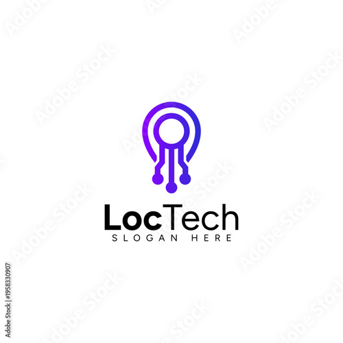 Contemporary logo featuring geolocation and smart technology