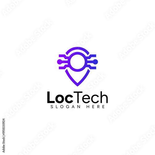 Clean and modern logo with geolocation technology theme