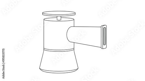 Simple line drawing of a modern air freshener or mist dispenser device isolated on a white background for design.