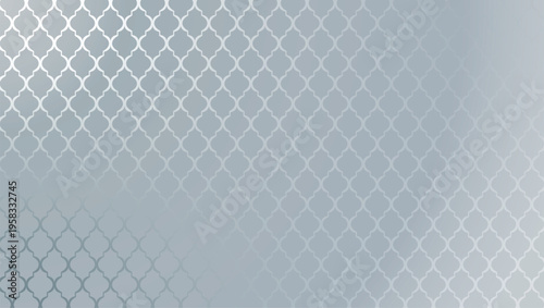 Elegant silver grey gradient background with seamless luxury lattice geometric pattern for modern premium banner design