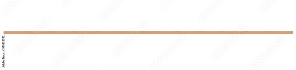 Obraz premium Strip from exclusive wood with painted cream metallic paint, horizontal, - long. On isolated transparent background.