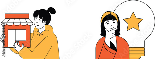 Creative ideas sparking from small business inspiration and innovation