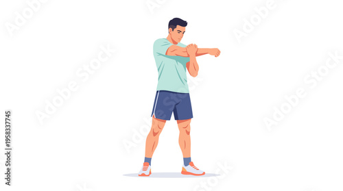 Man performing boxing exercise in a studio setting.