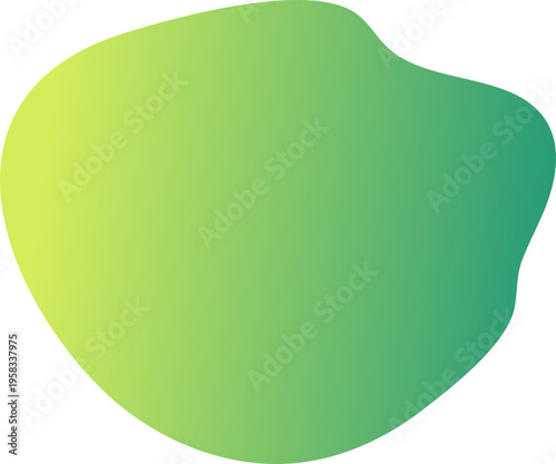 Abstract Organic Blob Shape with Green and Yellow Gradient