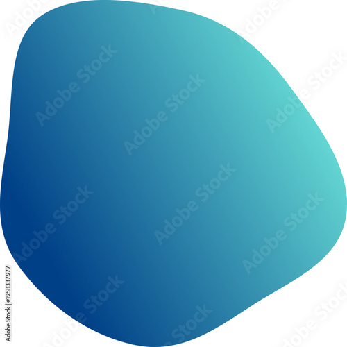 Abstract Blue Gradient Organic Fluid Shape