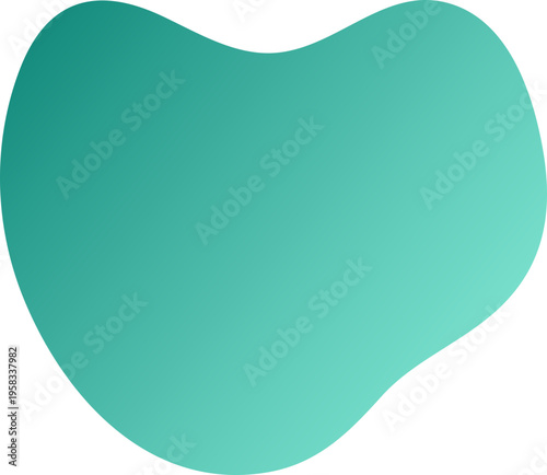 Abstract Fluid Organic Blob with Teal Gradient