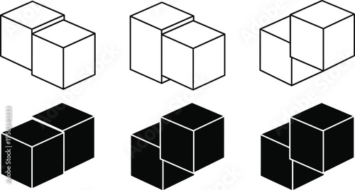 Geometric 3d cube shapes and shading techniques