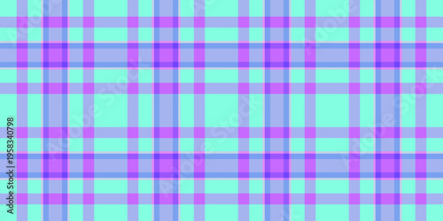 Warmth vector plaid pattern, messy seamless tartan textile. Trendy fabric texture background check in blue and violet colors.