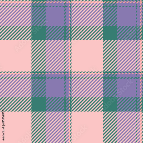 Unique seamless fabric tartan, empty plaid pattern check. 20s textile background vector texture in light and indigo colors.