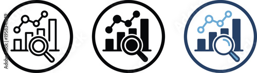 Data analysis and research icons
