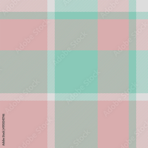 Heritage texture fabric pattern, menswear background tartan plaid. Classy vector textile seamless check in light and teal colors.