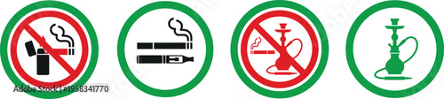 No smoking and hookah signs