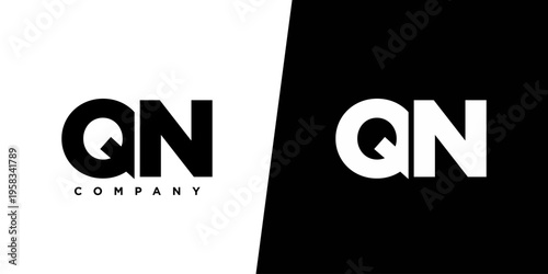 Letter Q and N, QN logo design template. Minimal monogram initial based logotype.