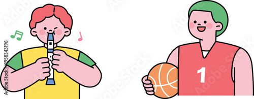 Harmony between music and sports through playful illustration