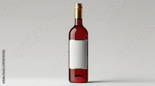 red wine bottle with blank label and foil cap