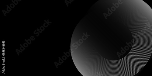 Futuristic Grey Curve Pattern on Black Velvet