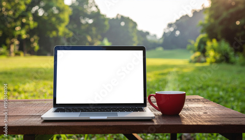 Modern Laptop Mockup with Blank White Screen.Front View of Notebook Computer with Empty Display for Web Design Showcase Template for UI/UX Presentation and Advertising.