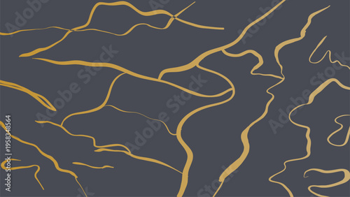 Gold luxury kintsugi crack poster. Japanese art of repairing broken pottery. Vector illustration horizontal backdrop poster background with intertwine graceful veins. gold broken seams