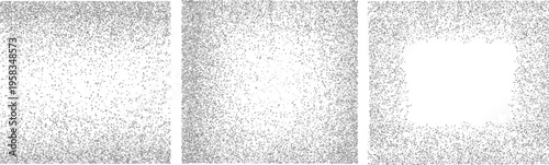 set of Christmas festive silver explosion of shiny confetti in the shape of square frames