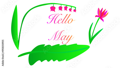 May greeting card with wonderful butterflies. Vector illustration.