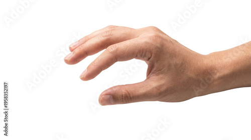 Bild auf Leinwand Male tan skin hand reaching out to grab or hold some item isolated transparent b