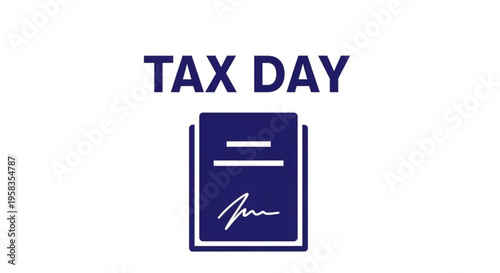 A minimalist vector graphic illustration of a tax document on Tax Day