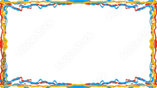 Vibrant Abstract Frame with Colorful Paint Splashes on White Background.