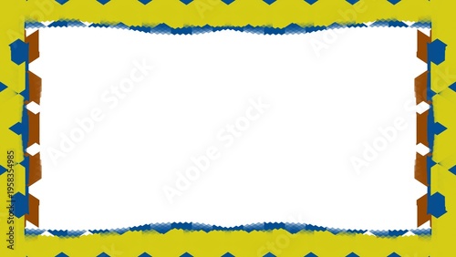 Vibrant Abstract Frame with Geometric Patterns and Copy Space.