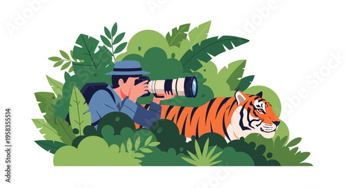 Photographer Captures Majestic Tiger in Lush Jungle Environment.