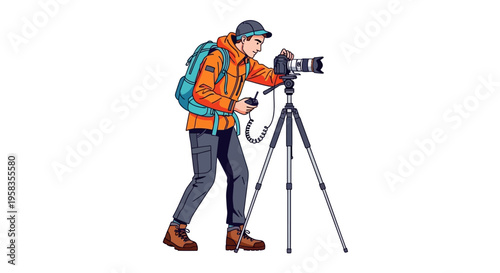 Photographer Capturing a Moment with Professional Camera Equipment.