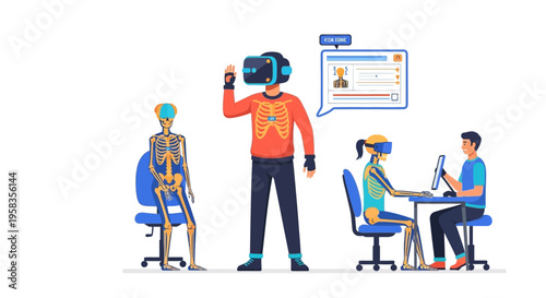 People Using Virtual Reality Headsets for Immersive Experiences.