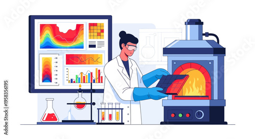 Scientist working in laboratory with advanced equipment.