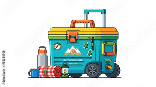 Portable Rolling Cooler Box for Outdoor Adventures.