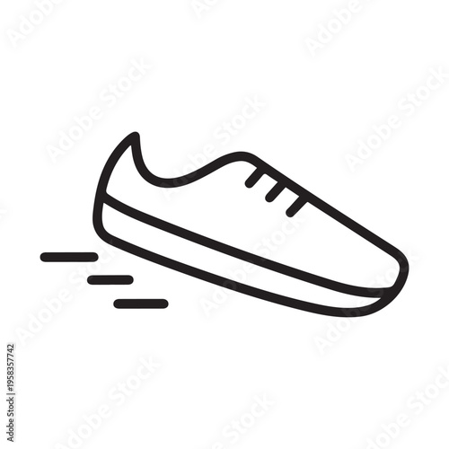 Running Shoe Sneaker for Athletic Fitness and Sports Training Linear Vector Icon