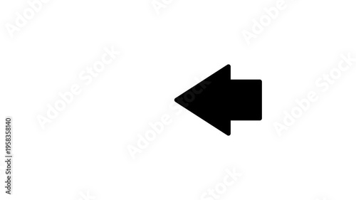 Motion Graphics left arrow icon animation on white background.