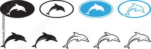 Dolphin logos and silhouettes collection