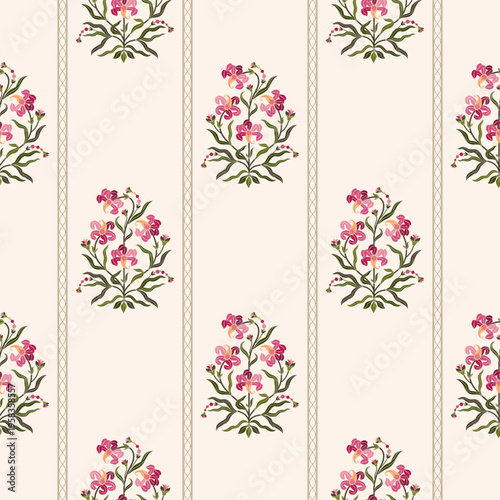 Vector Hand drawn colourful geometric flowers Motifs African boho paisley, seamless patterns with floral for fabric Ethnic Indian Pattern, textiles, clothing, wrapping paper, backdrop, banner.
