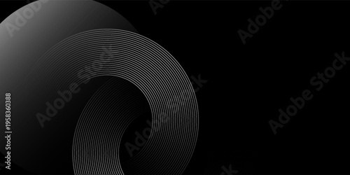 Minimal dark canvas accented by glowing, elegant grey wireframe lines, ideal for corporate presentations, luxury product showcases, and digital art.