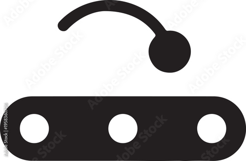 Fishing Lure Bobber with Weighted Line Close-Up Macro Detail Minimalist Flat Design Fishing Equipment Icon