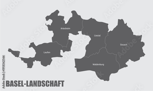 Basel-Landschaft Canton administrative map