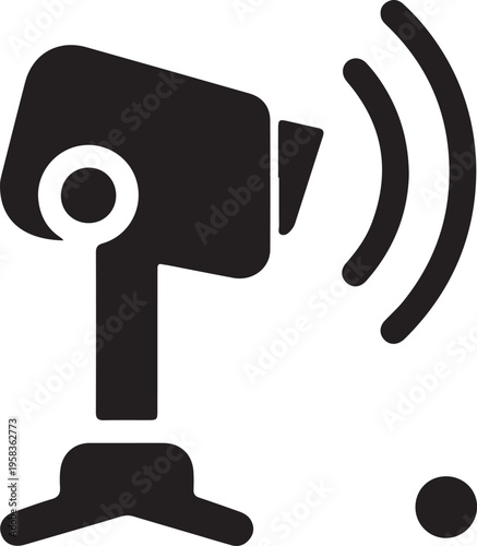 Wireless Remote Control Triggering Device with Signal Waves and Focus Point Minimalist Vector Icon Isolated