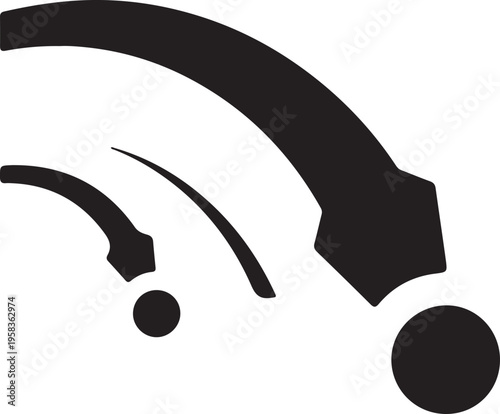 Wireless Signal Strength Indicator Arrow Down Connectivity Decline Concept Minimalist Vector Icon