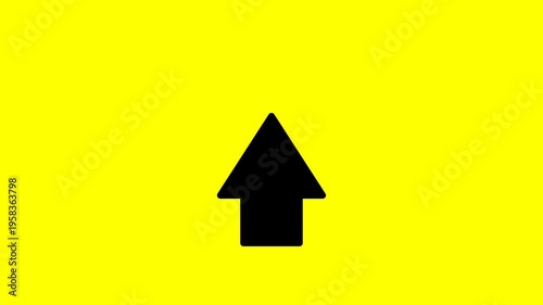 Upward-moving arrow animation in motion graphics with a transparent background.
